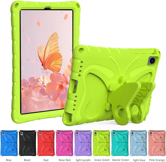 YEMENGHUA Heavy Duty Protection Compatible with Samsung Galaxy Tab S5e 10.5 (2019) SM-T720Lightweight EVA Kid Friendly Shockproof Protective CaseShoulder Strap Case Butterfly Kids Case(Grass Green)