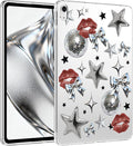 for 10.2 iPad 2019/2020/2021Y2k Silvery Star Crystal Clear CaseSlim Lightweight Anti-Scratch Soft TPU Bumper Hard Acrylic Back Cover for iPad 7th/8th/9th Gen for Women