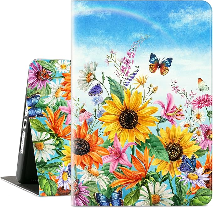Blue Sky Sunflowers Butterfly