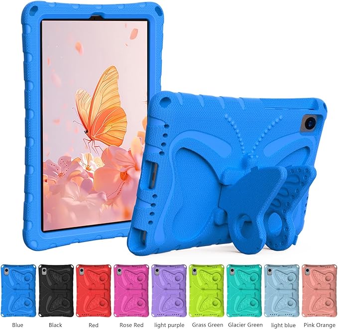 YEMENGHUA Heavy Duty Protection Compatible with Samsung Galaxy Tab S5e 10.5 (2019) SM-T720Lightweight EVA Kid Friendly Shockproof Protective CaseShoulder Strap Case Butterfly Kids Case(Blue)