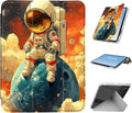 for iPad A16 (11th Generation) Case with Pencil Holder Foldable Y-Shaped Protective Cover Stylish Clear Multi-Angle Viewing &amp Auto Sleep/Wake Astronaut on Planet Tablet Case