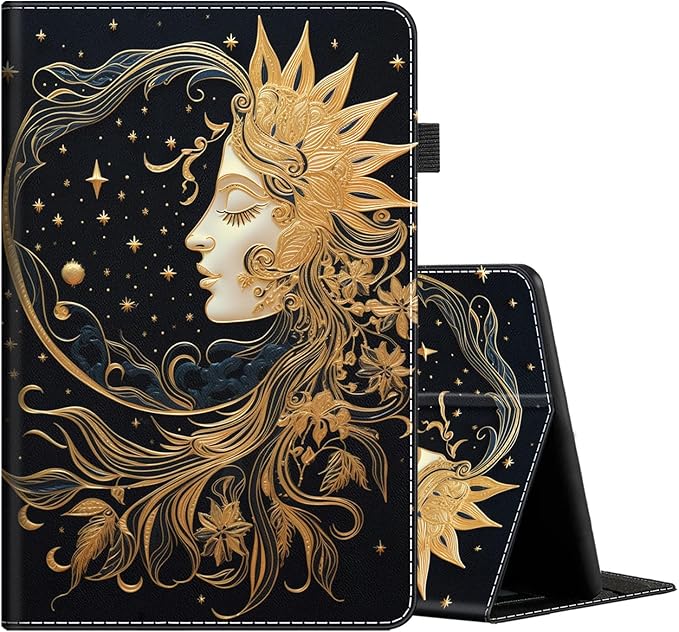 Case for All-New Amazon Kindle Fire HD 10 and Fire HD 10 Plus Tablet (13th/11th Generation 2023/2021 Release) 10.1 Slim Folding Stand Cover with Auto Wake/Sleep Moon Girl