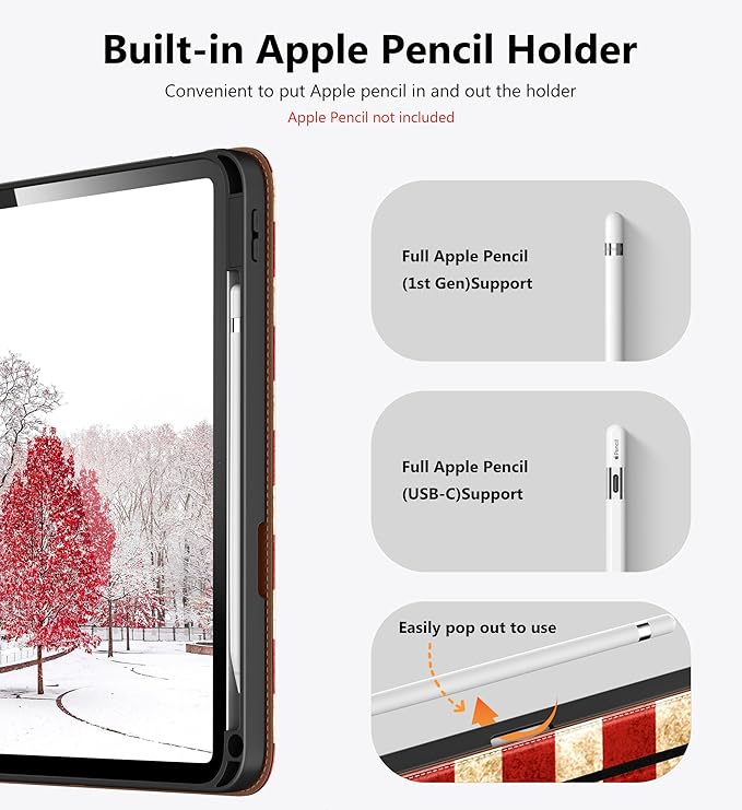 DTTO for iPad A16 Case iPad 11th / 10th Generation Case (2025/2022) 360 Degree Rotating Premium Leather Folio Stand Cover with Pencil Holder New US Flag