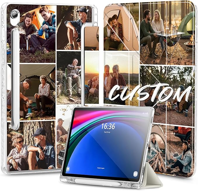 Custom Pictures Personalized Case for Samsung Galaxy Tab S10 Lite 11 inch(2025) Built-in Pencil Holder Customized Photo Galaxy Tablet Case with Shockproof Protective Cover Clear PC Back Shell