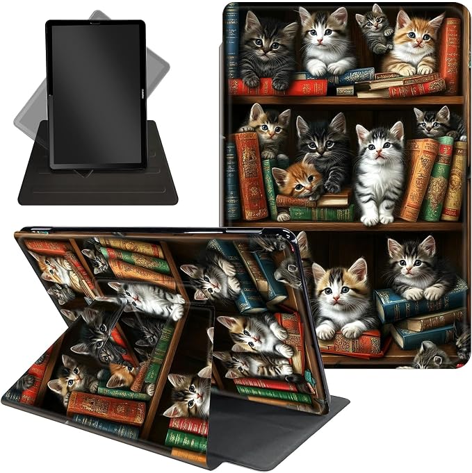 Vintage Bookshelf and Cats