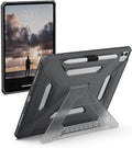 URBAN ARMOR GEAR UAG Designed for iPad Pro 13 8th/7th Gen 2024-2025 Case A3360 A3361 A3362 - Rugged Transparent Protective Cover with Kickstand and Pencil Holder Scout Plus Ash