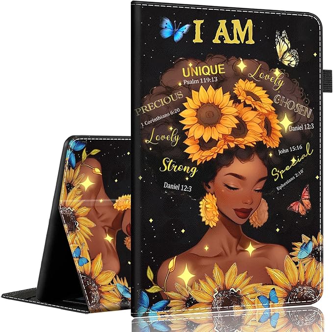 Case for Amazon Kindle Fire HD 8 Tablet 8(12th/10th Generation 2022/2020 Release) &amp HD 8 Plus TabletSlim Fit Foldable Standing Cover Case with Auto Sleep/WakeAfrican American Woman