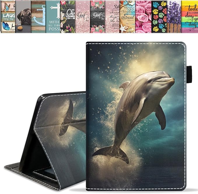 Case for All-New Amazon Fire HD 10 &amp 10 Plus Tablet 10.1 (13th/11th Generation 2023/2021 Release) Slim PU Leather Stand Cover with Card Slot &amp Auto Wake/Sleep Dolphin