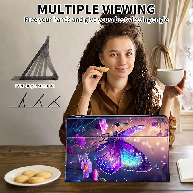 Case for Microsoft Surface Pro 7 Plus/7/6/5/4 12.3 Inch TabletLeather Folio Adjustable Stand for Surface Pro Case 12.3Glitter Butterfly
