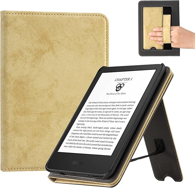 CoBak Case for 6 E-Reader - PU Leather Smart Cover with Auto Sleep/Wake &amp Hand Strap not Compatible with Kobo ClaraLinen