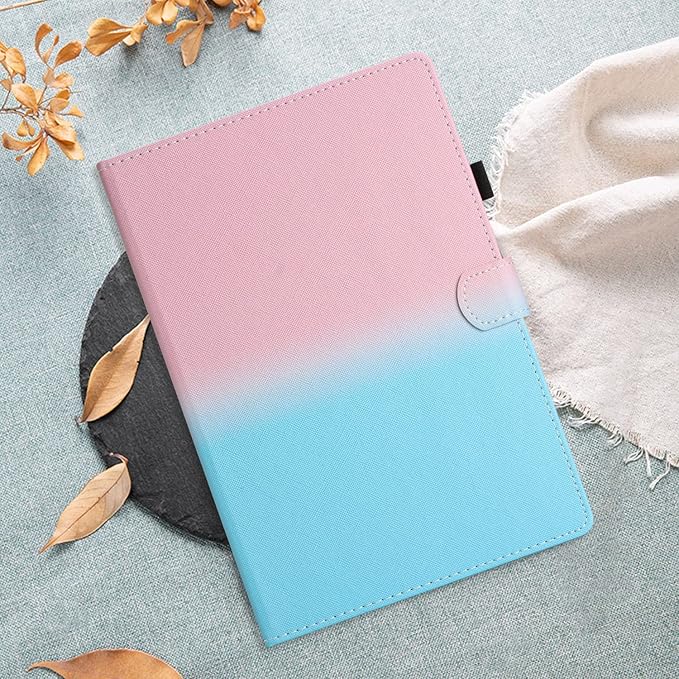 Kindle Fire HD 8 &amp Fire HD 8 Plus Case 12th/10th Generation (2024/2022/2020) 8.0 inch UUcovers Magneic Smart Folio PU Leather Wallet Cover with Stand/Pencil Holder [Auto Sleep/Wake] Pink Blue
