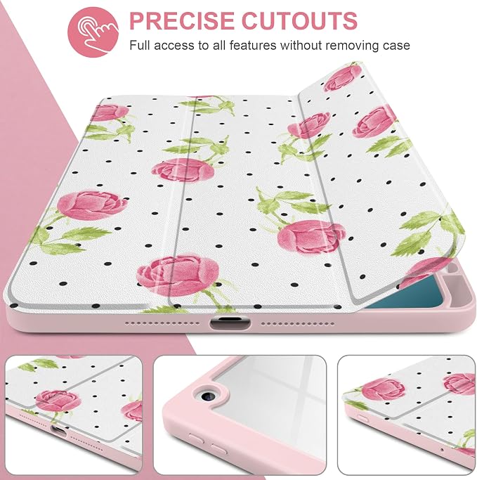 Watercolor Roses & Polka Dots
