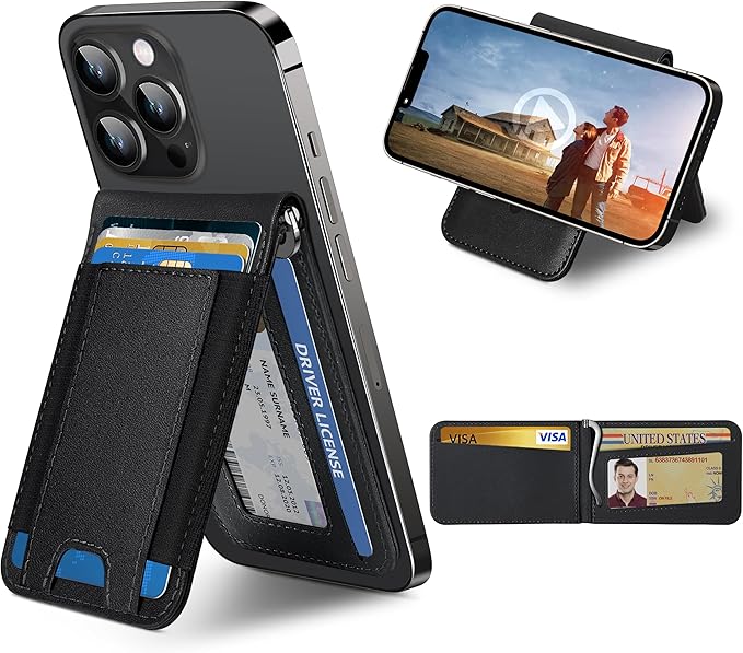 ExtreLife for MagSafe Wallet with Money Clip Stronger Magnetic Wallet for iPhone 17/16/15/14/13/12 Series RFID Blocking for iPhone Wallet with Stand ID Window &amp 8 Card Holder