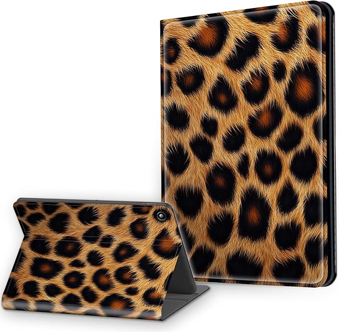 Case for Amazon Fire Max 11 Tablet Case (13th Generation 2023 Release) Multi-Angle Viewing Leather Smart Stand Back Cover with Auto Sleep Wake Leopard