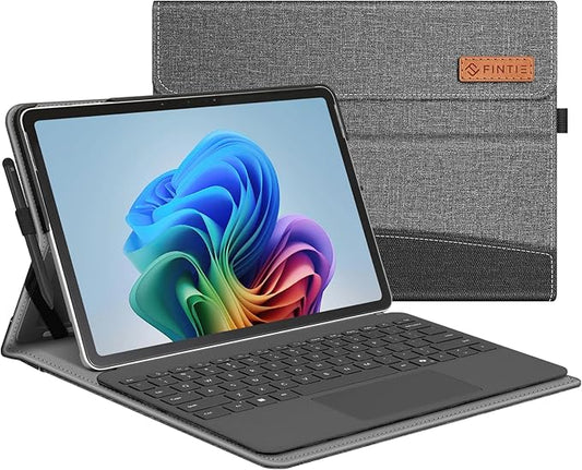 Fintie Case for Microsoft Surface Pro 12 Inch 1st Edition (2025) Multiple Angle Viewing Portfolio Business Cover with Pocket &amp Stylus Holder Compatible with Type Cover Keyboard (Gray)