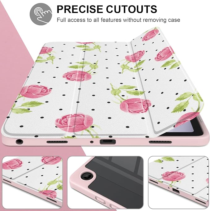 Watercolor Roses & Polka Dots