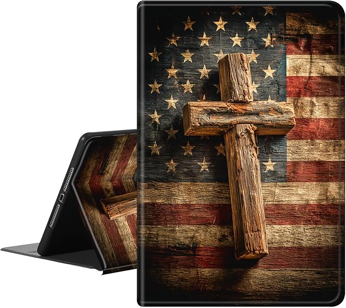 American Flag Wooden Cross