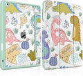 MEEgoodo Case for iPad 10.2 inchTablet Cases for iPad 9th Generation 2021/8th Gen 2020/7th Gen 2019 with Clear Acrylic Back Shell+Pencil Holder+Auto Wake/Sleep+Trifold Stand Funny Kids Dinosaurs