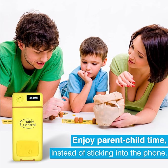 Lockbox for Phone - Timed Lock Box for Cellphone for Self-Discipline Portable Smartphone Time Lock Box Jail Phone Box for Family Time Locking Container to Reduce Screen Time (Yellow)