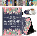 Case for Amazon Fire HD 10 &amp Fire HD 10 Plus Tablet (11th Generation 2021 Release) - Premium PU Leather Cover with Auto Sleep Wake Floral Quote Bible Verses Psalm 46:5
