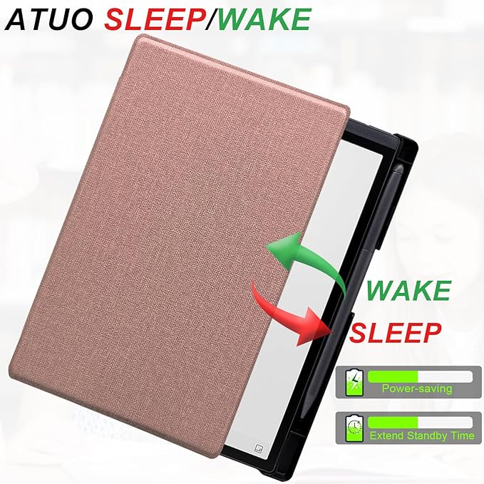 Slimshell Case for 8.2'' iFLYTEK AINOTE Air 2 Smart Auto Sleep/Wake Ultra-Thin Lightweight Leather Folio Cover with Built-in Pen Holder &amp Magnetic Closure (Cloth Rose Pink)