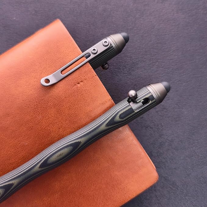 Cool Hand 5.7'' Bolt Action Pens EDC Ballpoint Ink Refillable Stylus for Touch Screen G10 Body w/Pocket Clip Ergonomic Grip with a Free Refill 5375-G