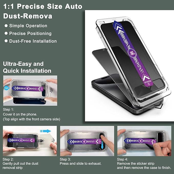 2 Pack Matte Privacy Screen Protector for iPhone 17 Air 6.5-Inch Auto Dust Removal No BubblesAnti-Spy Tempered Glass Film Easy Installation