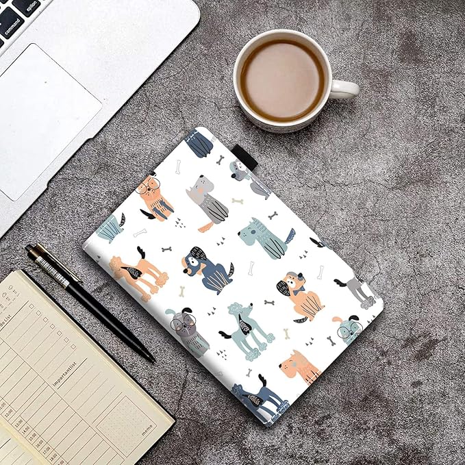 Case for Amazon Kindle Fire HD 10 &amp 10 Plus Tablet 10.1 (13th/11th Generation 2023/2021 Release) - PU Leather Folio Case with Smart Auto Wake/Sleep Cute Cartoon Dog