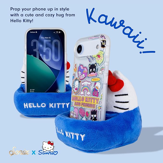 Sonix x Sanrio | Hello Kitty Plush Phone Holder - Smartphone Pillow Stand Cozy Desk Decor