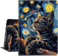 Case for Kindle Paperwhite 12th Generation 7 &amp Kindle ColorSoft Signature Edition PU Leather Protective Cover with Auto Sleep/Wake for Kindle Paperwhite 2024– Cute Cat Starry Sky