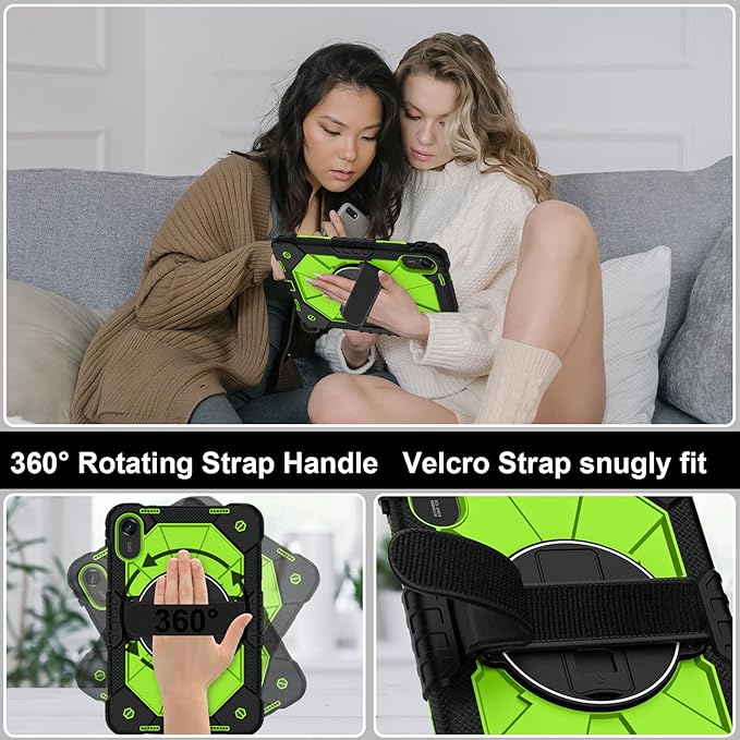 Case for Xiaomi Redmi Pad 2 Pro 12.1 inch (2025) TabletHeavy Duty Cover Rugged Shockproof Protective Case w/Kickstand Cover for Redmi Pad 2 Pro 12.1 inch (Black/Green)