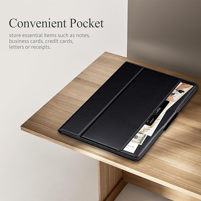 auaua Case for iPad (A16) 11th Generation 11 Inch 2025 iPad 10th Generation 10.9 Inch 2022 with Pencil Holder and Pocket Typing Angle Muti-Stand Magnetic Closure Auto Sleep/Wake (Black)