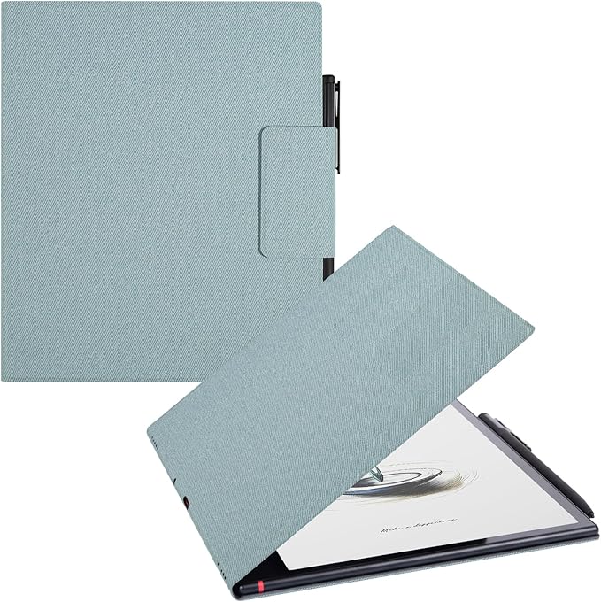 BOZHUORUI Magnetic Case for Boox Note Air 5 C Tablet ePaper (10.32025 Released) | Pen Buckle Design | with Auto Sleep/Wake | Thin &amp Light | PU Leather Cover (Sage Green)