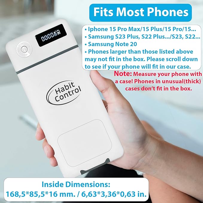 Cell Phone Lock Box with Timer for Self-Discipline Portable Time Lock Box Suitable for iPhone and Android Smartphones Phone Jail Box with Timer to Reduce Screen Time Mindfulness Gift