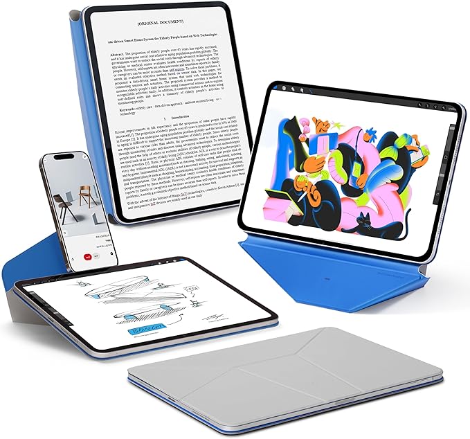 MOFT Dynamic Folio Case for iPad Air 11(M4 2026 / M3 2025 / M2 2024) &amp iPad Air 10.9(5th 2022/4th 2020) Slim Magnetic Stand Case with 20+ Viewing Angles Ultra Thin Cement x Sapphire