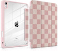 Case for iPad (A16) 11th Generation 11 inch 2025 /iPad 10th Gen 10.9 2022 - Aesthetic Cute Preppy Design Trifold Cover with Soft TPU Bumper Clear Back Auto Sleep/Wake Lattice