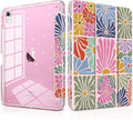 DONGKE for iPad Pro 11 inch Case – Fits M5 2025 / M4 2024 Shockproof Sparkling Glitter Acrylic Back Pencil Holder Trifold Stand Auto Sleep/Wake &amp Touch ID Support - Colorful Florals