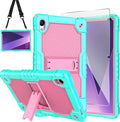 Case for Pritom Tab 10 Lite Tablet/TECLAST P26T/TECLAST P25T/Wetap M10 10.1 inch Tablet Shockproof Firendly Case Built in Kickstand Shoulder Strap with Screen Protector (Green/Pink/1 PC)