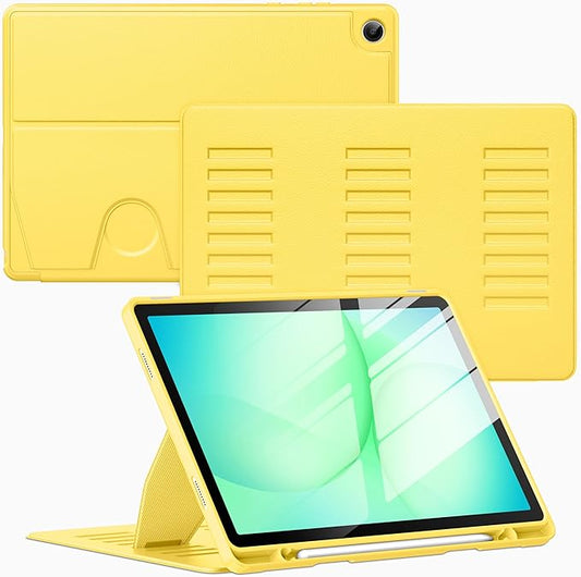 VIKESI Case for Samsung Galaxy Tab A11+ Plus 11 inch 2026 Model (SM-X230/X236)Multiple Angles Stand CoverSoft BackPencil Holderand Auto Sleep/WakeYellow