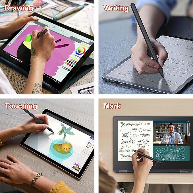 Surface Pen Stylus for Microsoft Surface Pro - 75 Day Battery Life+4096 Tilt Pressure+Touchscreen Pen Cap Work for Surface Pro 11/10/9/8/7/6/5/4/3/X Surface Go 3/2/1 Surface Book/Laptop/Studio 3/2/1