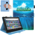 Dteck Folio Case for All-New Kindle Fire HD 10 &amp Fire HD 10 Plus Tablet 11th Generation 10.1 inch 2021 ReleaseShockproof Protective PU Leather Case with Hand Strap Smart Stand Magnetic CoverBeac