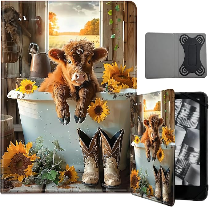 Sunflower Highland Cow