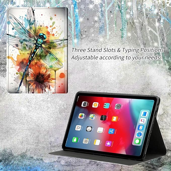 for All-New Amazon Kindle Fire HD 10 Tablet Case (13th Generation 2023 Release) Slim Adjustable Stand Back Shell Protection Smart Cover for Fire HD 10 2023 10.1 Inch Dragonflys