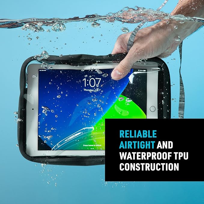 Nite Ize RunOff Waterproof Tablet Case - Waterproof &amp Durable - 10.63-Inch - Protective Tablet Case for Water Days &amp the Beach - Touch Screen Friendly - Charcoal