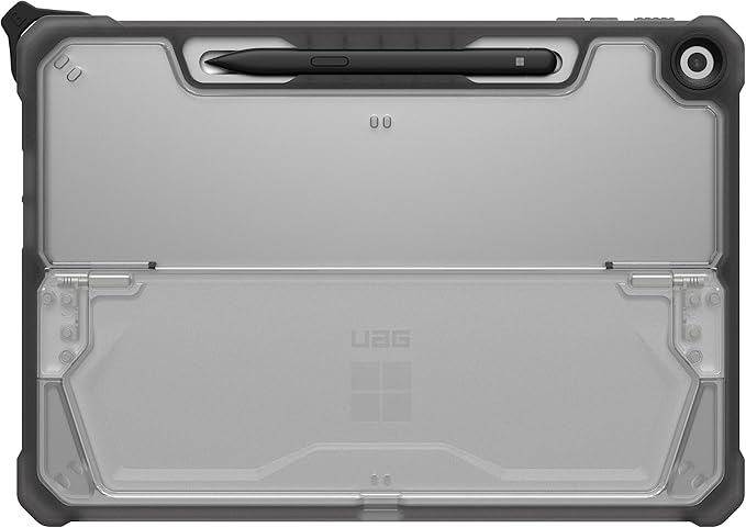 URBAN ARMOR GEAR UAG Designed for Microsoft Surface Pro 1st Edition 12 Case - Rugged Transparent Clear Protective Cover with Multi-Angle Built-in Kickstand &amp Pen Holder Military Grade Plyo Ice/A