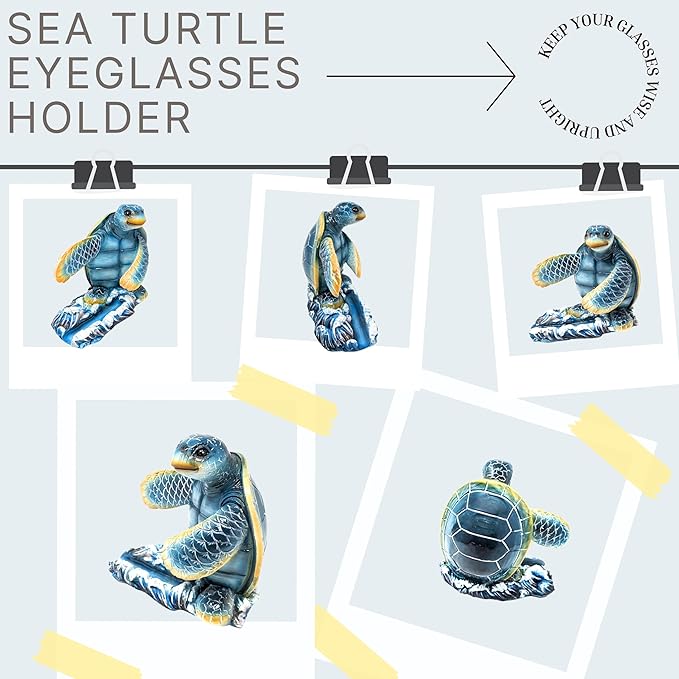 Handcrafted Sea Turtle Cell Phone Stand for Desk - Nautical Coastal Decor Sturdy Resin Phone Stand Beachy Marine Style - Symbol of Wisdom Protection &amp Longevity Universal Phone Compatibility
