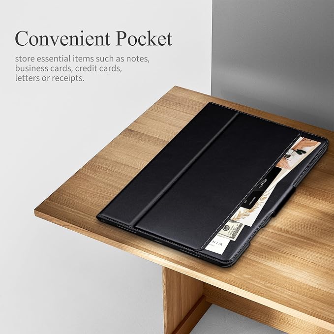auaua Case for iPad Pro 11 Inch (M5/M4) 2025/2024 with Pencil Holder and Pocket Multiple Angles Viewing Magnetic Closure Auto Sleep/Wake (Black)