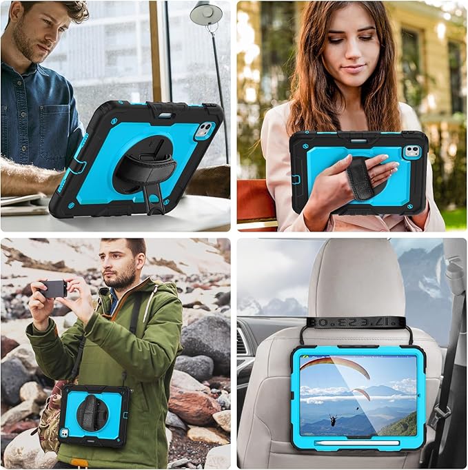 Herize Case Compatible with iPad Pro 13 Inch Case M4 with Screen Protector Pen Holder | Case for iPad Pro 7th Gen Model A2925/A2926/A3007 | Heavy Duty Rugged Case W/Stand Hand Shoulder Strap