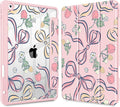Case for iPad 9th/ 8th/ 7th Generation 10.2-Inch Case(2021/2020/2019 Release) [Built in Pencil Holder] Trifold Stand Auto Wake/Sleep Clear TPU Protection Back Cover Raspberry Bows