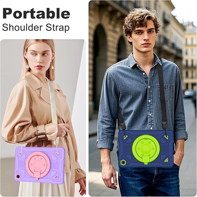 for Samsung Galaxy Tab A11 Plus/A9 Plus case with Screen Protector/ 360° Rotating Stand/Shoulder Strap Cover for Galaxy Tab A11+Plus/A9+ Plus 11 inch 2025/2023